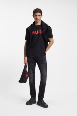 Belt bag with rubber logo label, Black