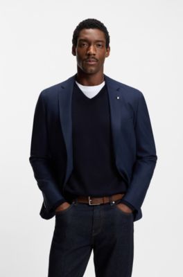 Italian-made leather belt with pin buckle, Brown