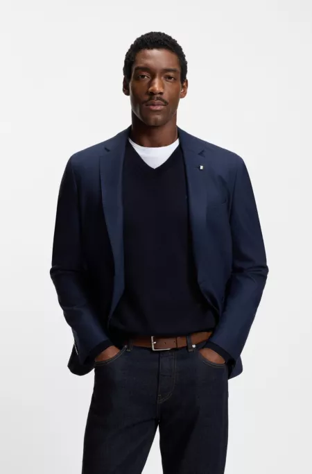 Italian-made leather belt with pin buckle