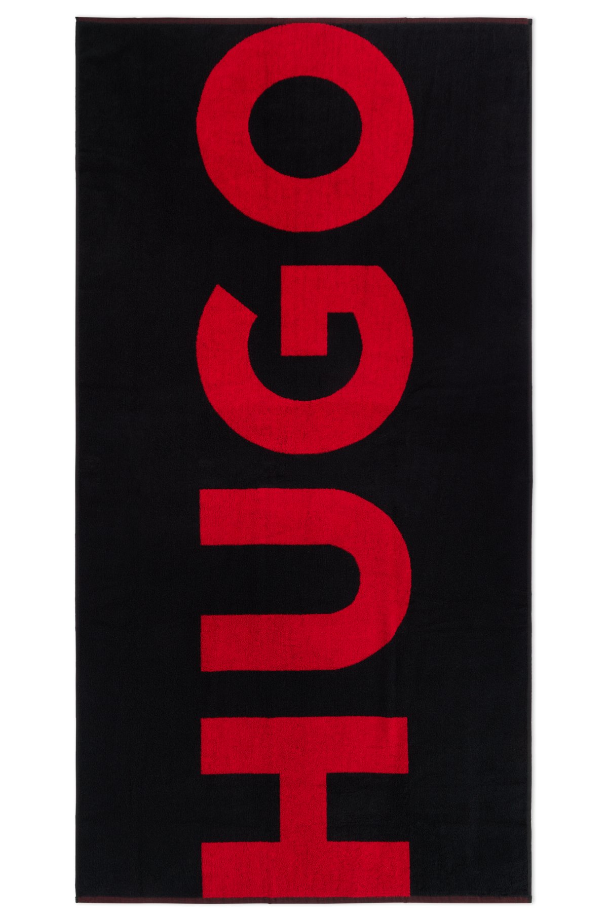 HUGO - Strandlaken van katoen rood logo