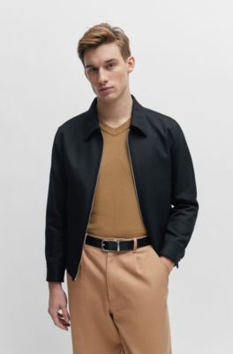 Reversible belt in Italian leather with pin buckle, Black