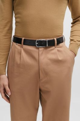 BOSS - Reversible belt in Italian leather with pin buckle 