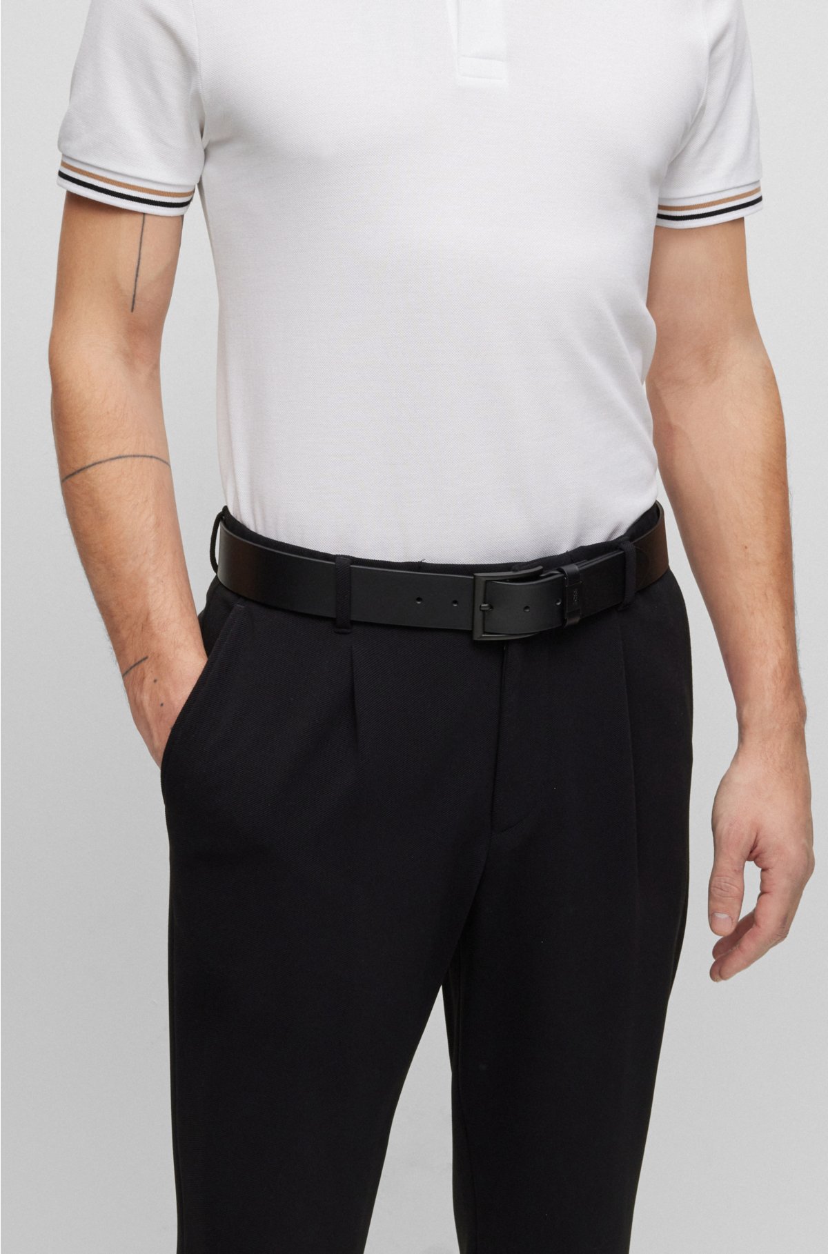BOSS - Gürtel aus Logo Schlaufe auf mit der italienischem Leder