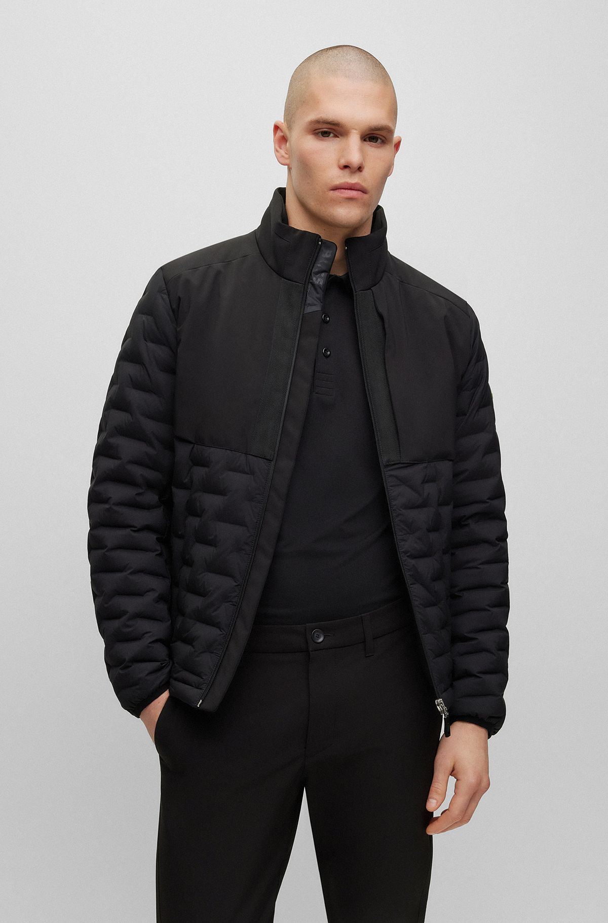 Water-repellent jacket with down filling, Black