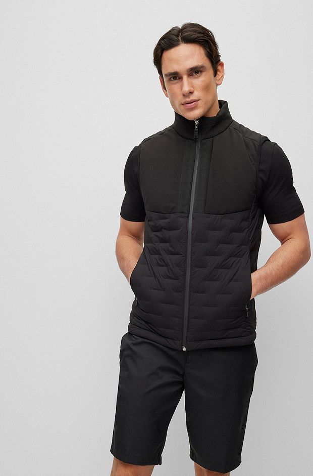 Water-repellent gilet with down filling, Black