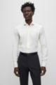 Regular-fit shirt in stretch-cotton twill, Light Beige