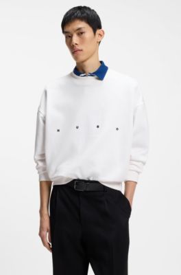 Italian-leather belt with logo-engraved buckle, Black