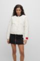 Cropped relaxed-fit jacket in quilted recycled fabric, White