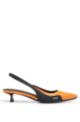 Slingback pumps with kitten heel and logo detail, Red