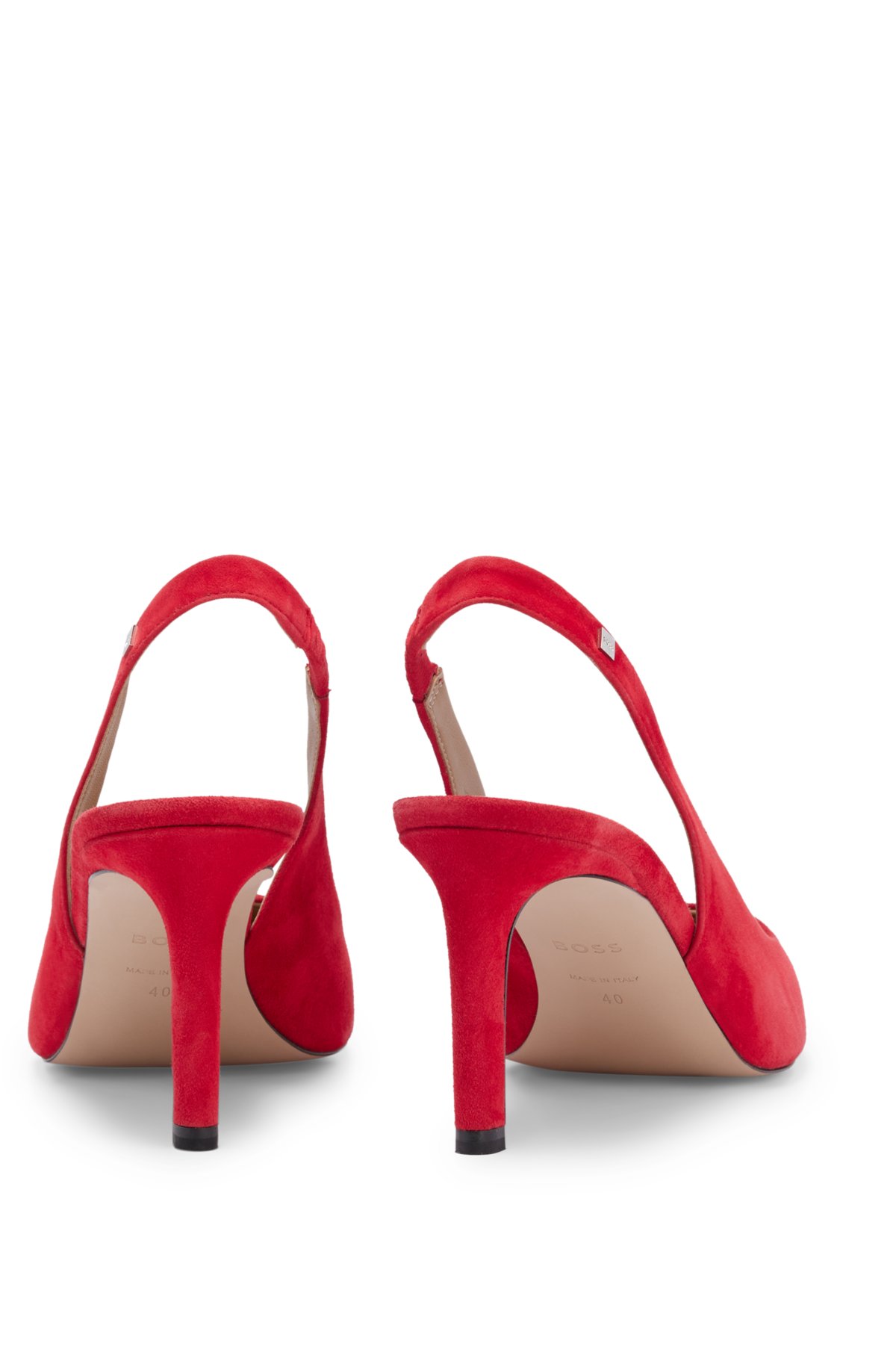 Fascinar tela Canguro BOSS - Zapatos de tacón con talón abierto en ante de cabra con detalle de  logo