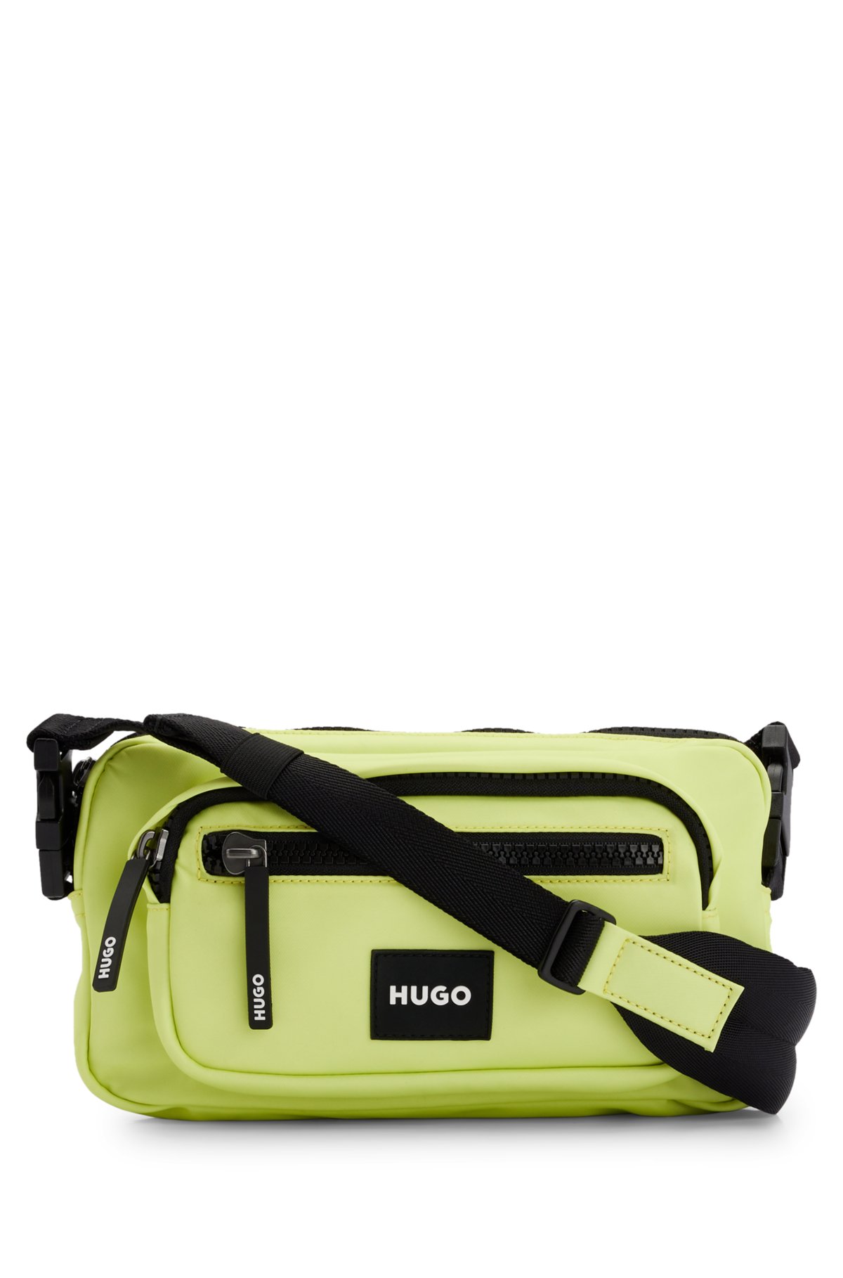 - HUGO rubberised bag Crossbody with patch logo