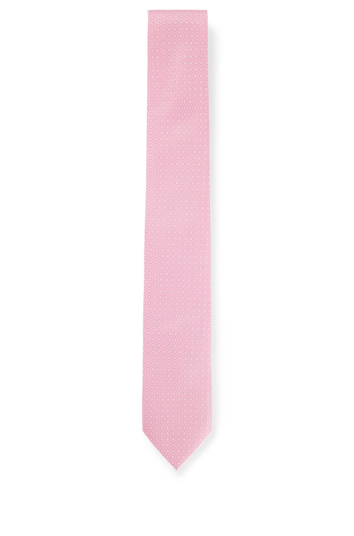 BOSS - Set de corbata y pañuelo de bolsillo en jacquard de seda microestampado