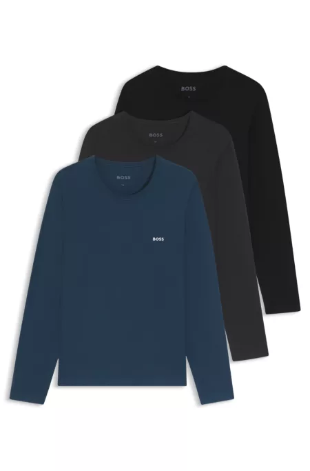 Three-pack of underwear T-shirts in cotton with logos