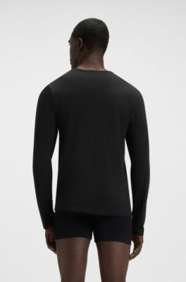 Set van drie katoenen T-shirts met logostiksel, Black / Grey / Blue