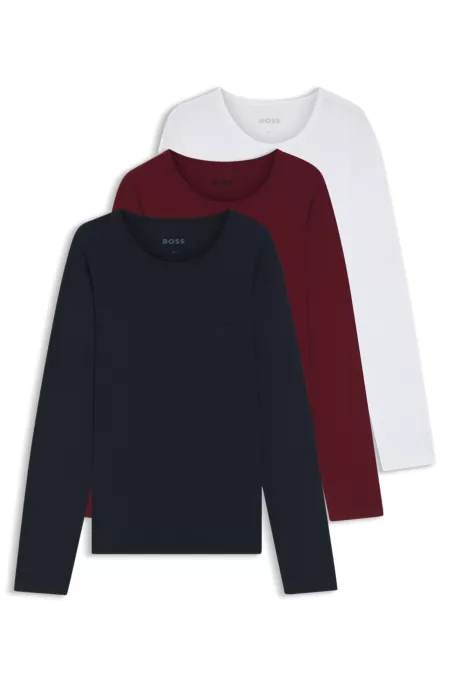 Lot de trois t-shirts en coton avec logos