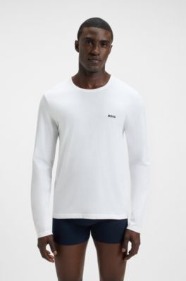 Set van drie katoenen T-shirts met logostiksel, Blauw / Rood / Wit