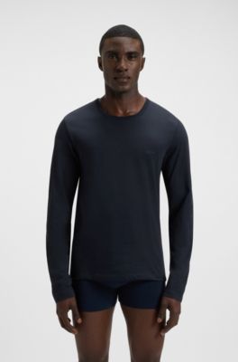 Set van drie katoenen T-shirts met logostiksel, Blauw / Rood / Wit