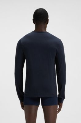 Lot de trois t-shirts en coton avec logo brod&eacute;, Bleu / Rouge / Blanc