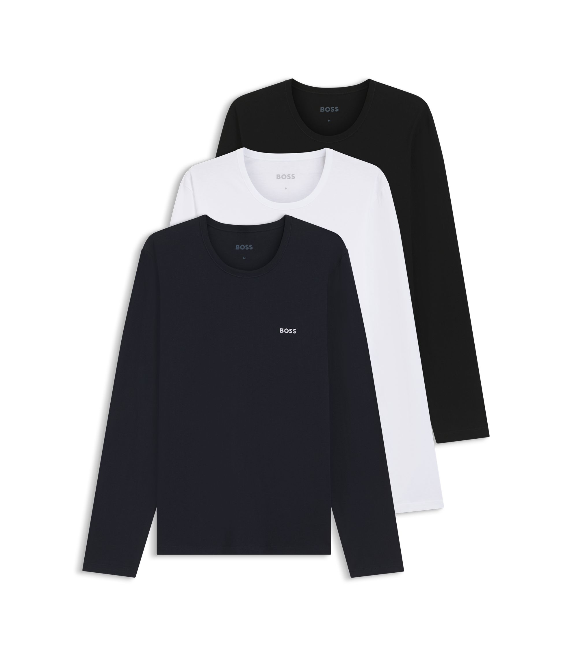 Dreierpack T-Shirts aus Baumwolle mit Logo-Stickerei