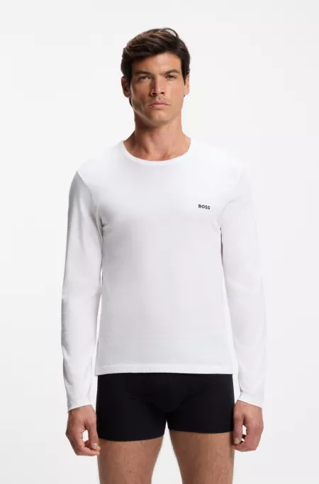 Lot de trois t-shirts en coton avec logos