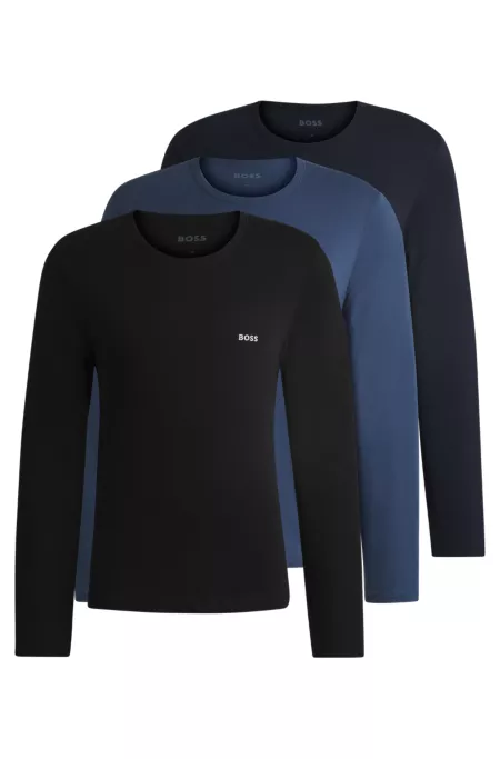Three-pack of underwear T-shirts in cotton with logos