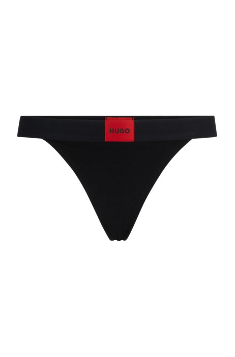 HUGO triangle - Stretch-cotton bra logo red with label