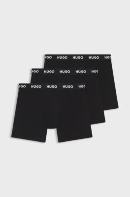 Three-pack of boxer briefs in stretch cotton, Black