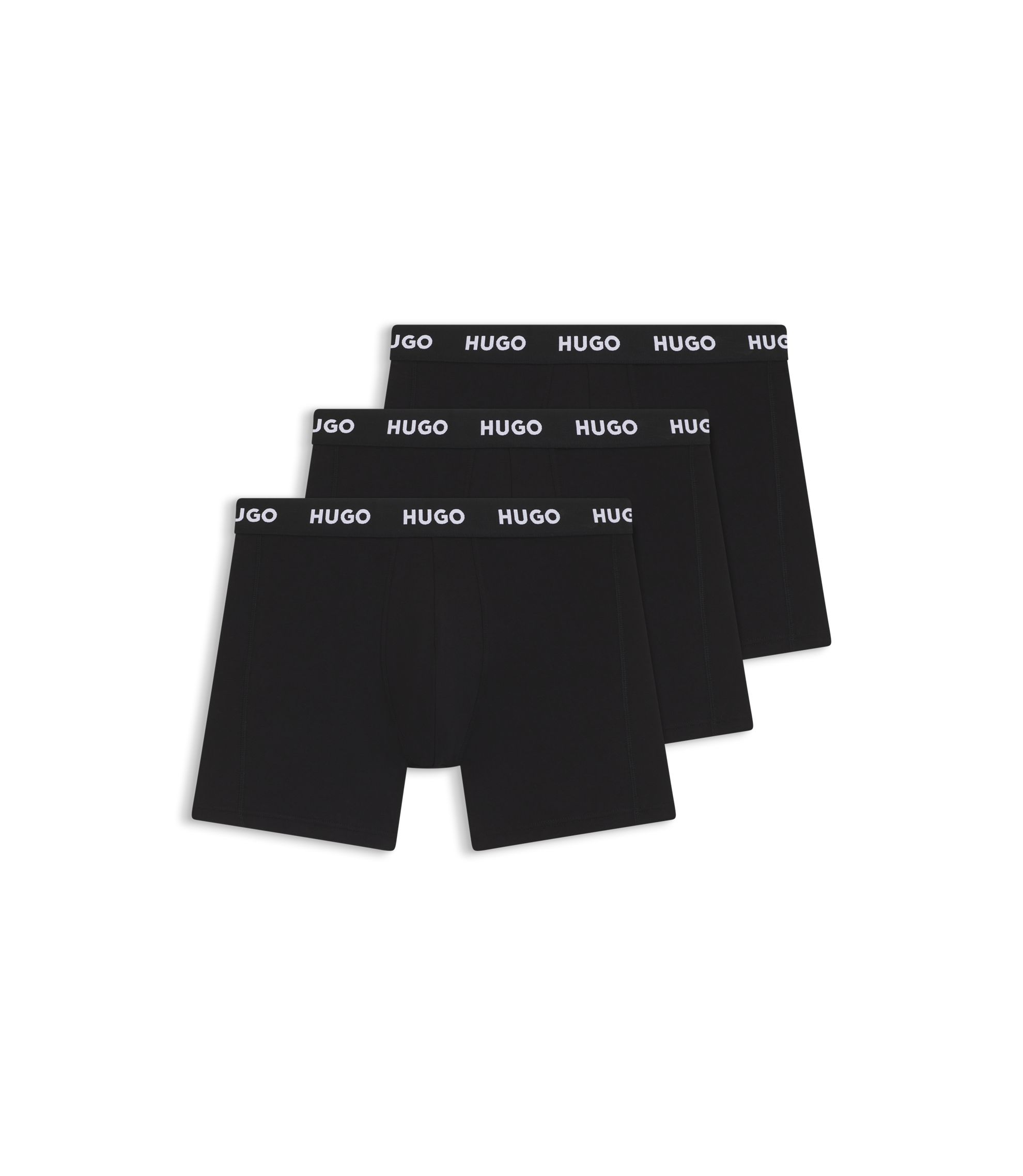 HUGO boxer da uomo in cotone con elastan BOXERBR TRIPLET PACK pacco da 3