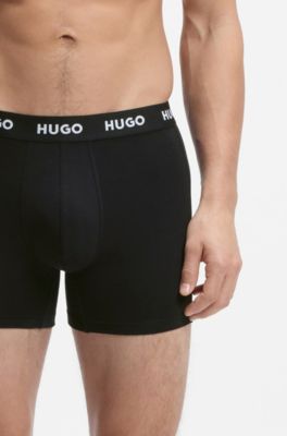 Three-pack of boxer briefs in stretch cotton, Black