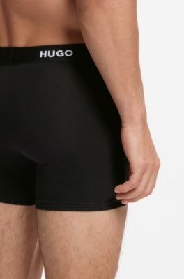 Paquete de tres calzoncillos b&oacute;xer de algod&oacute;n el&aacute;stico, Negro