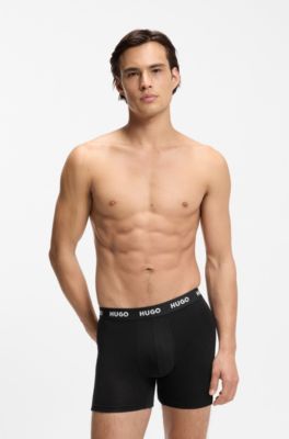 Three-pack of boxer briefs in stretch cotton, Black