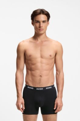 Three-pack of boxer briefs in stretch cotton, Black