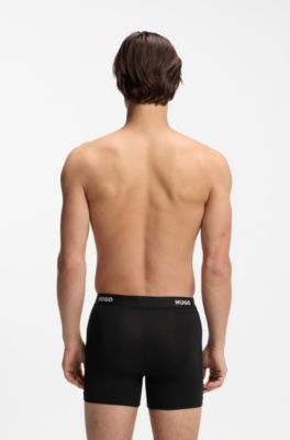 Three-pack of boxer briefs in stretch cotton, Black