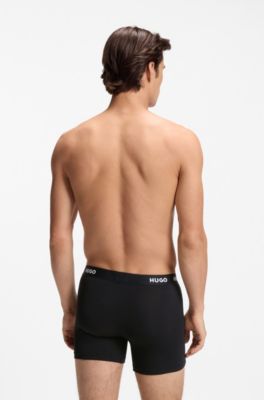 Three-pack of boxer briefs in stretch cotton, Black