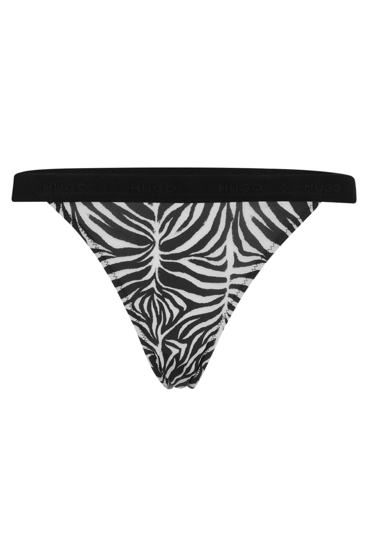HUGO - Zebra-print thong briefs with logo waistband