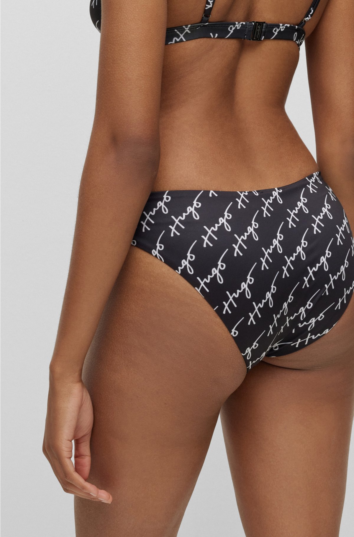 Megalopolis patron halvt HUGO - Slim-fit bikini briefs with handwritten logo motif