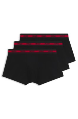 Three-pack of stretch-cotton trunks with logo waistbands