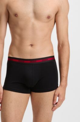 Three-pack of logo trunks in stretch cotton, Black