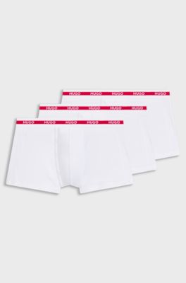 Dreierpack Boxershorts aus Stretch-Baumwolle mit Logo-Bund, Natur