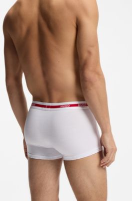 Dreierpack Boxershorts aus Stretch-Baumwolle mit Logo-Bund, Wei&szlig;