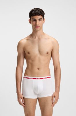 ボクサーパンツ3枚セット ロゴ ストレッチコットン, ホワイト