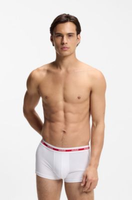Dreierpack Boxershorts aus Stretch-Baumwolle mit Logo-Bund, Natur