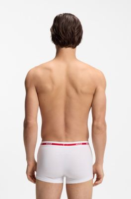 Dreierpack Boxershorts aus Stretch-Baumwolle mit Logo-Bund, Natur