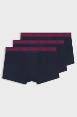 Dreierpack Boxershorts aus Stretch-Baumwolle mit Logo-Bund, Dunkelblau