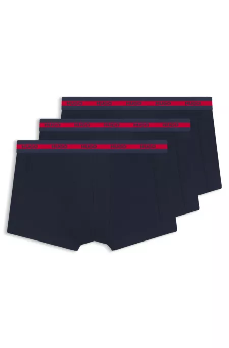 Three-pack of logo trunks in stretch cotton