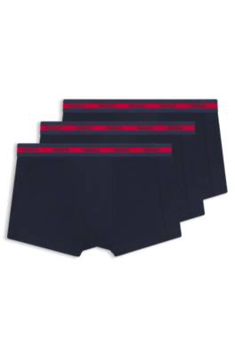 Three-pack of stretch-cotton trunks with logo waistbands