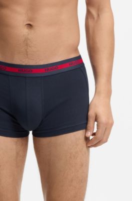 Dreierpack Boxershorts aus Stretch-Baumwolle mit Logo-Bund, Dunkelblau