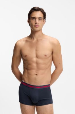 Dreierpack Boxershorts aus Stretch-Baumwolle mit Logo-Bund, Dunkelblau