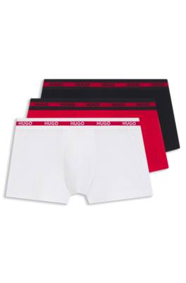Three-pack of stretch-cotton trunks with logo waistbands