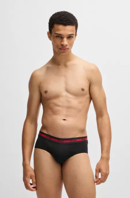 Three-pack of logo briefs in stretch cotton
